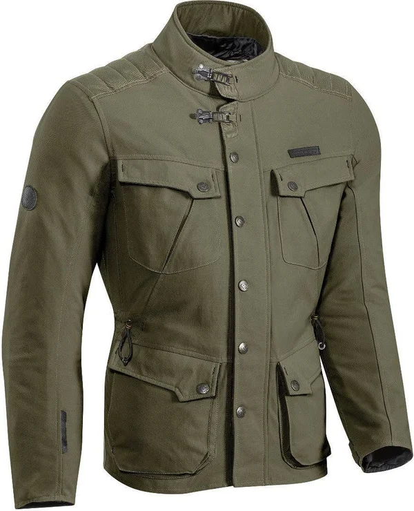 Ixon Exhaust Motorcycle Textile Jacket, green-brown, Size M