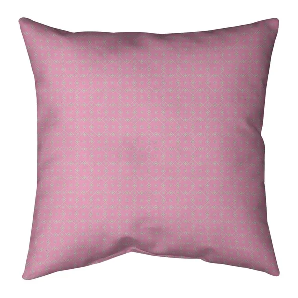 Pink Feature Two Color Doily Pattern Throw Pillow - 26 x 26 - Pink & Blue - Faux Suede