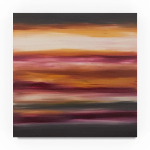 Trademark Art Hilary Winfield 'Sunset Stripes Pink Orange' Canvas Art