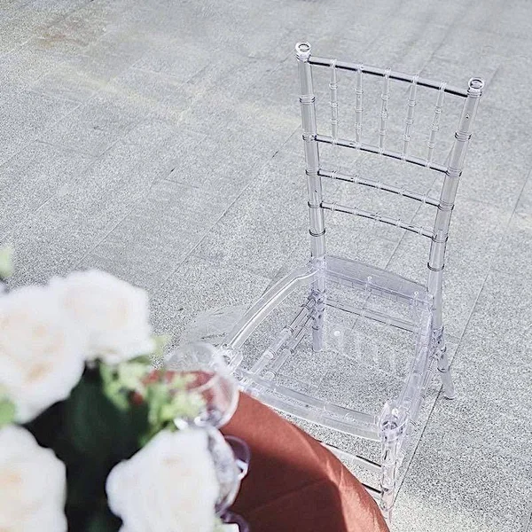 4 Clear 36 in Tall Acrylic Transparent Chiavari Chairs