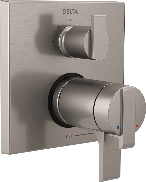 Delta T27T867-SS Ara Angular Modern TempAssure 17T Series Valve Trim with 3-Setting Integrated Diverter Stainless
