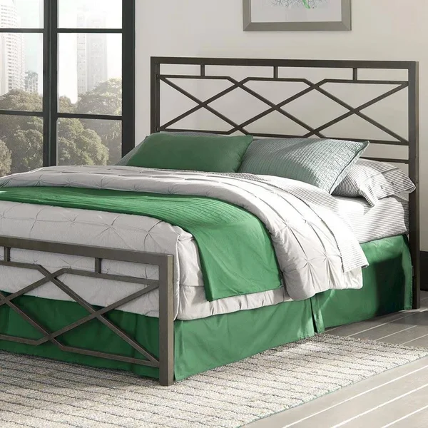 eLuxury Metal Bed Frame - Geometric Style Platform Metal Bed Frame Foundation, California King
