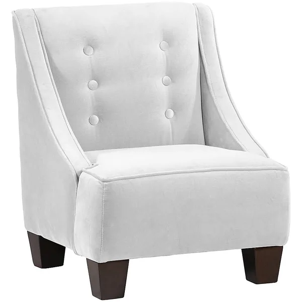 Skyline Furniture Wilson Kids Chair in Velvet White