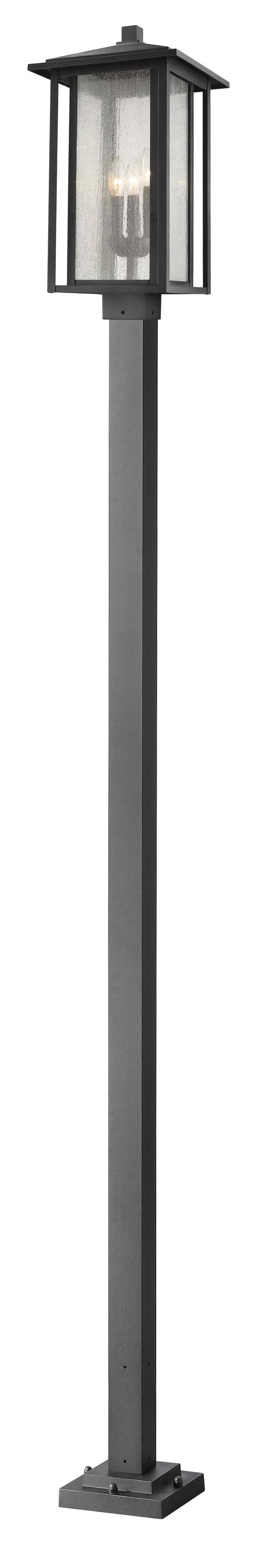 Z-Lite 554PHXLS-536P-BK Aspen 3 Light Outdoor Post Mounted Fixture, Black