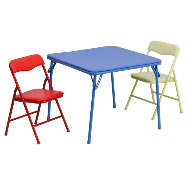Emma + Oliver Kids Colorful 3 PC Folding Table and Chair Set Daycare Classroom