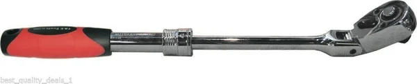 Tu0026E Tools 1/2 inch, Flex Head, 72 Tooth, Teardrop Extendable Ratchet (#24698)