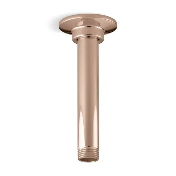 Kohler K-7394 6x22 Ceiling Mount Rainhead Arm and Flange Vibrant Rose Gold