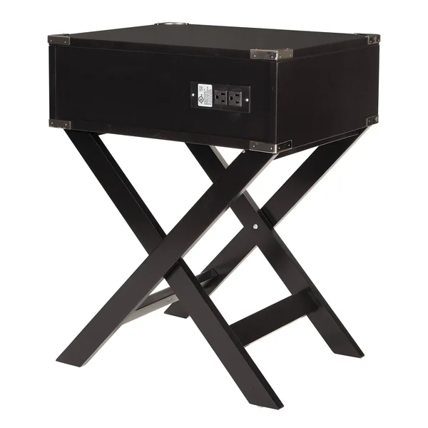Osp Home Furnishings Sheffield Side Table in White Finish