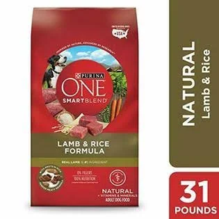 Purina One Natural Dry Dog Food - SmartBlend Lamb & Rice Formula - 31.1 lb. Bag