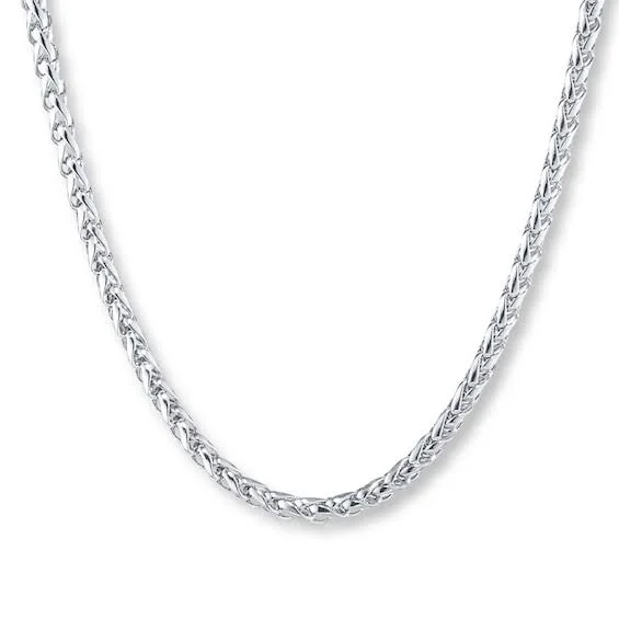 Kay Men's Wheat Chain Stainless Steel Necklace 24x22 Length