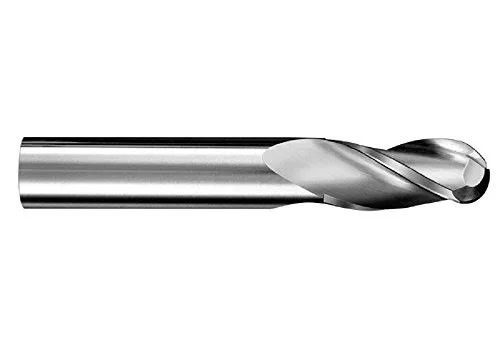 SGS 30933 5b 3 Flute Ball End General Purpose End Mill - Titanium Carbonitride Coating, 29/64x22 Cutting Diameter, 1x22 Cutting L