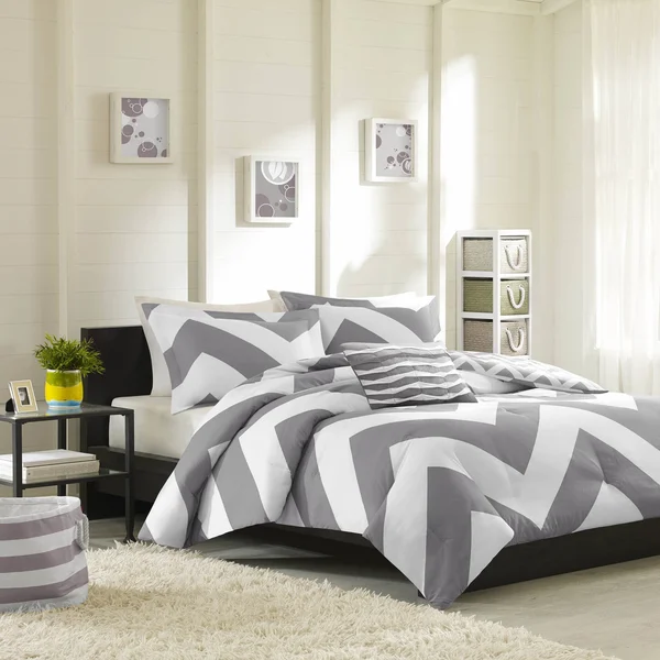 Mi Zone - Libra Comforter Set - Grey - Full/Queen