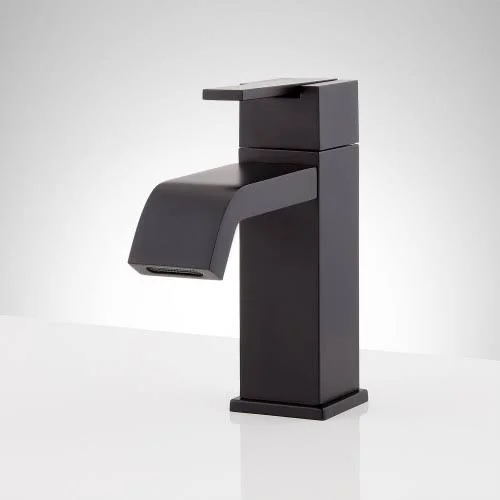 Rigi Single-Hole Bathroom Faucet - Matte Black - Signature Hardware 477036