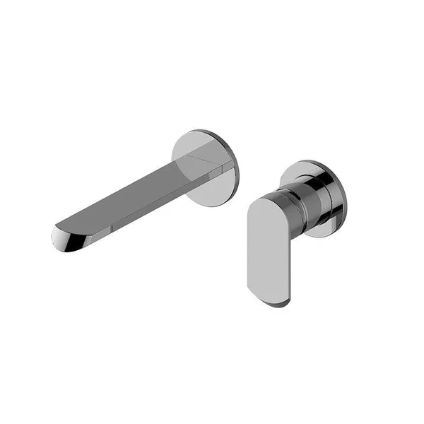 Graff G-6638-LM45W-PC Phase 8 3/8x22 Single Handle Wall Mount Bathroom Sink Faucet in Polished Chrome Trim + Rough