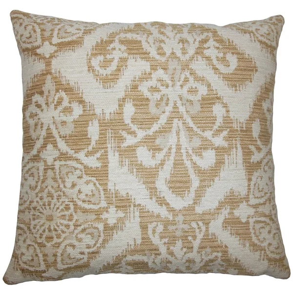 The Pillow Collection Ingalill Ikat Euro Sham Sandstone - Size: Queen Sham