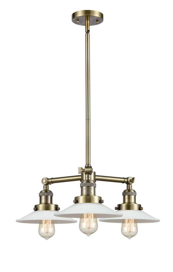Innovations Lighting Halophane 3 Light Chandelier 207 AB G1 (Antique Brass)