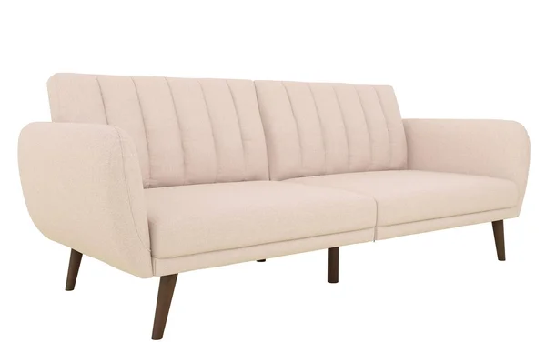 Novogratz Brittany Sofa Futon - Premium Upholstery and Wooden Legs - Pink