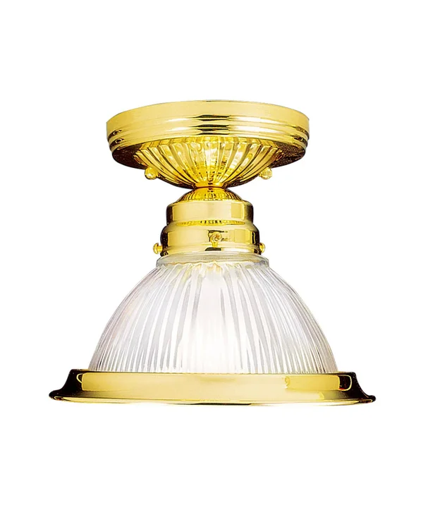 Livex Lighting Home Basics 1-Light Polished Brass Flush Mount 6006-02