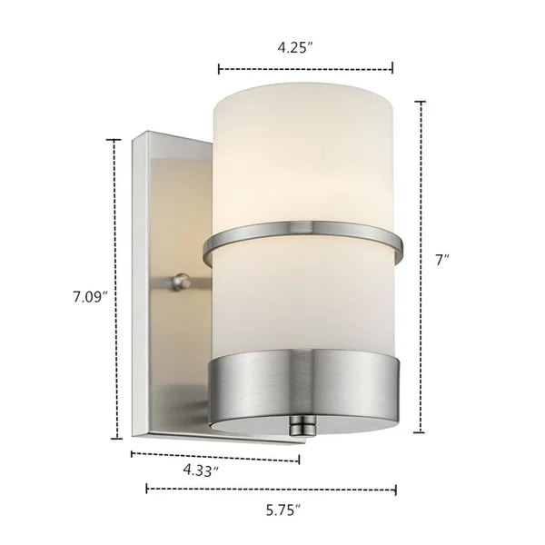 Chloe Transitional 1-Light Brushed Nickel Wall Sconce