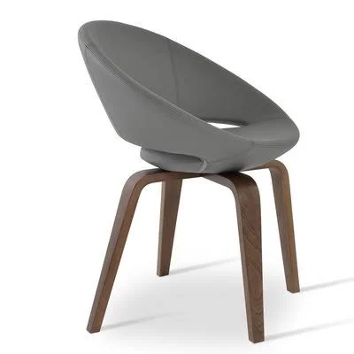 sohoConcept Crescent Plywood Leatherette Upholstered Dining Chair Frame Color: Natural, Upholstery Color: Red ppm Leatherette