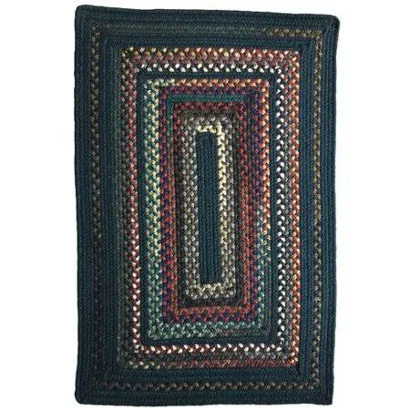 Millwood Pines Barker Hand-Braided Wool Blue Area Rug, Size: Rectangle 24 inch x 36 inch