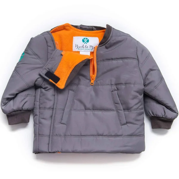 Buckle Me Baby Coat Size 6-9M Coat in Toasty Grey