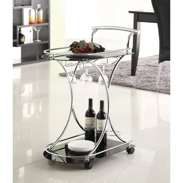 Clay Alder Home Lincoln Hwy Black/ Chrome Modern Bar Cart