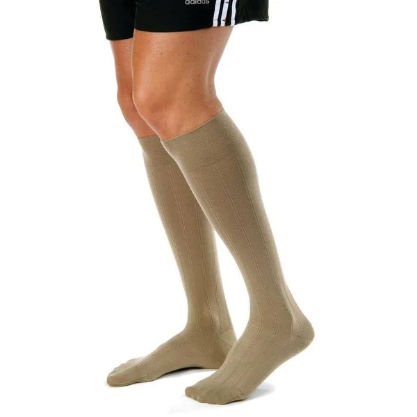Jobst for Men Casual Knee High Socks - (30-40 mmHg) Khaki - X-Large