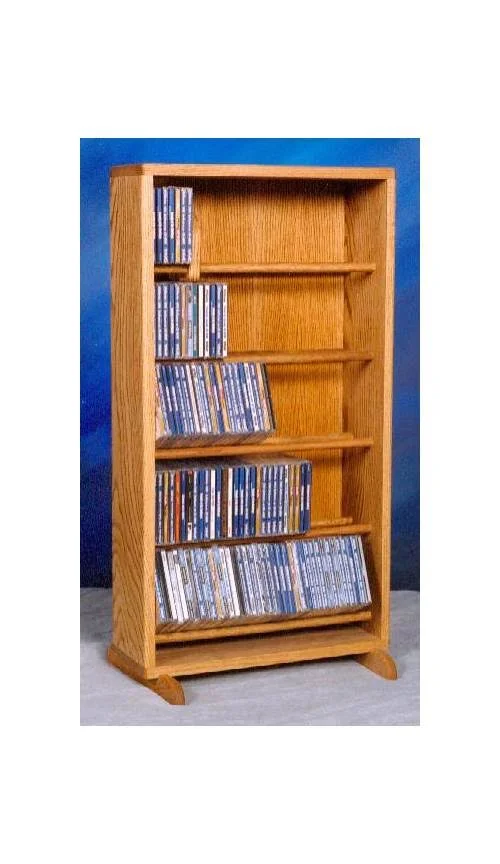 Wood Shed Dowel CD Storage Tower W Five Shelves (Honey Oak)