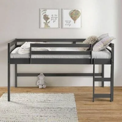 Acme Lara Twin Loft Bed - Gray Finish 38255 Harriet Bee Bed Frame Color: Gray