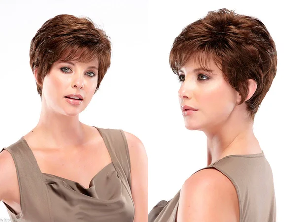 Medium Light Weight Jon Renau Bree Wavy Blonde Brunette Red Grey Wigs - Chestnut Brown Dark Auburn Fro...