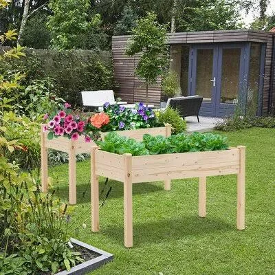 Merseles Wood Elevated Planter Rosalind Wheeler