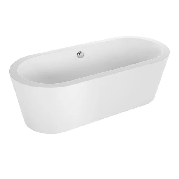Empava 59 in. Acrylic Flatbottom Oval Freestanding Soaking Bathtub in White with Polished Chrome Overflow and Drain