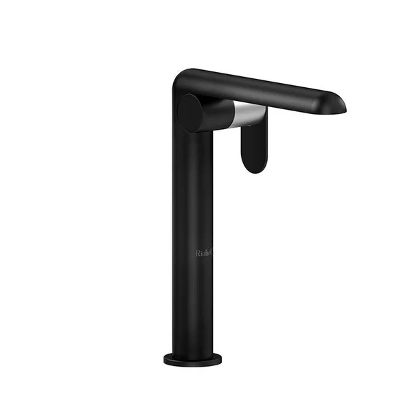 Riobel CIL01BKBC Ciclo Single Handle Tall Lavatory Faucet - Black/Brushed Chrome