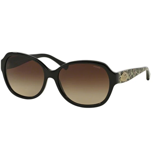 Coach HC8150 Square Sunglasses, 59-16-140, 534213-BLACK/WILD Beast