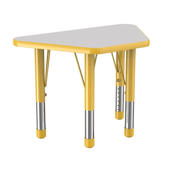18x22 x 30x22 Trapezoid T-Mold Adjustable Activity Table with Chunky Leg - Gray/Yellow