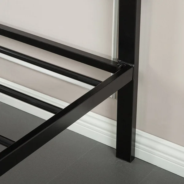 Priage Faux Leather Queen-Size Platform Bed - Black