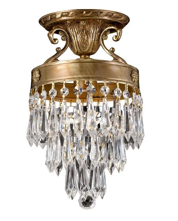 Crystorama 5270-ag-cl-mwp Regal 1 Light Crystal Brass Semi-Flush