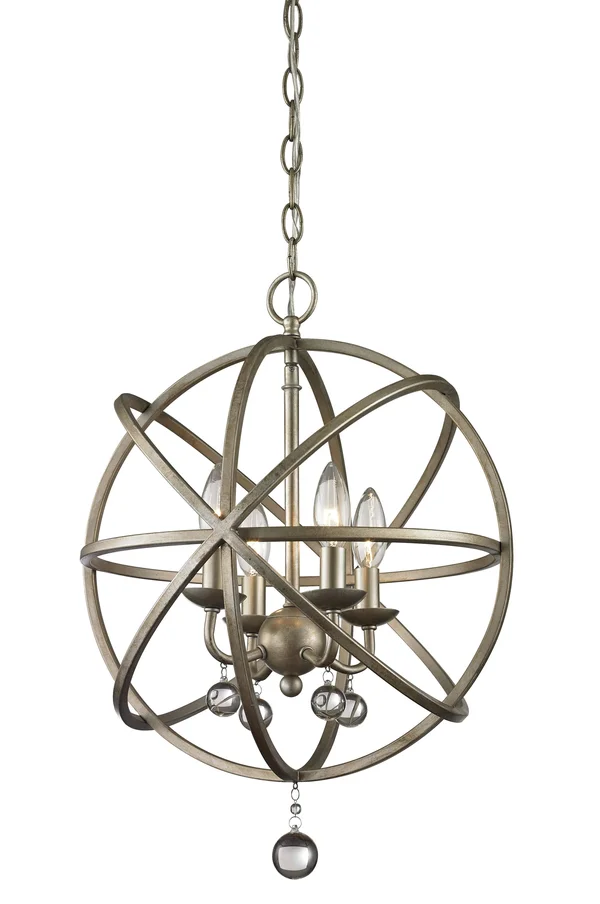 New Zlite Product Acadia Collection 4 Light Pendant in Antique Silver Finish 415-16N