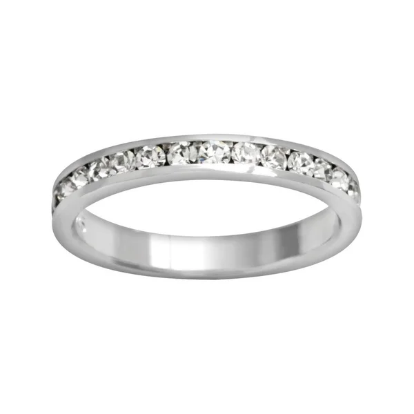 Traditions Sterling Silver Crystal Birthstone Eternity Ring - Women's, Size: 7, White