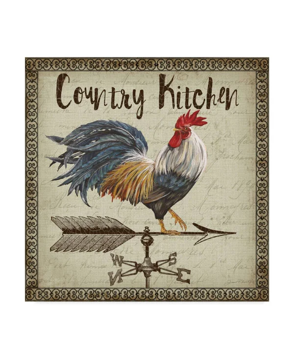 Trademark Fine Art Ali37407-C3535Gg Jean Plout 'Rustic Rooster VANE 3'
