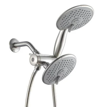 Ana Bath Anti-Clog High-pressure 6-Inch Multi Function Dual Shower Head with Handheld Shower System + 60-Inch Stainless Steel Sh