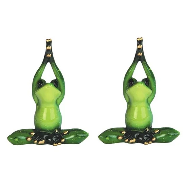 FC Design 2-Piece Yoga Frog 5 inchh Statue Funny Animal Decoration Figurine