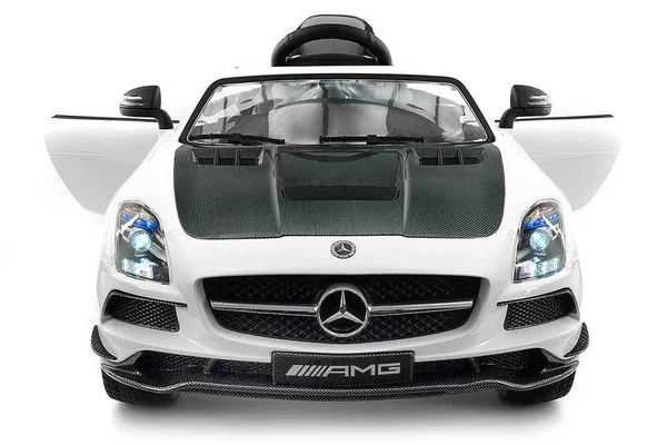 2018 Mercedes SLS AMG 12V Battery Powered Motorized Ride on Toy Car with Built in LCD TV, LED Lights, Leather Seat