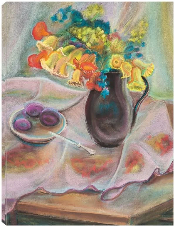 Petals and Plums Still Life Canvas Art by DP Gallery 24x32 Fineartcanvas