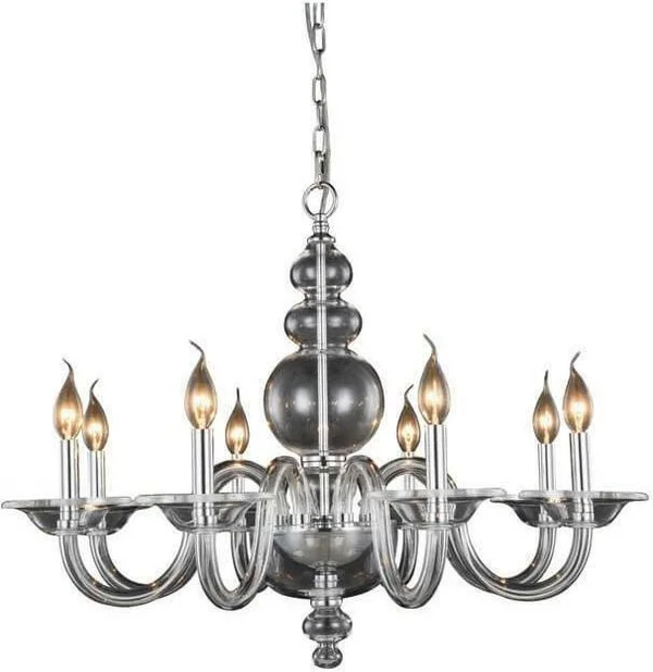 EuroLuxHome Champlain Chandelier 8-Light 3-Light 1-Light Chrome Crystal E26 E12 Medium