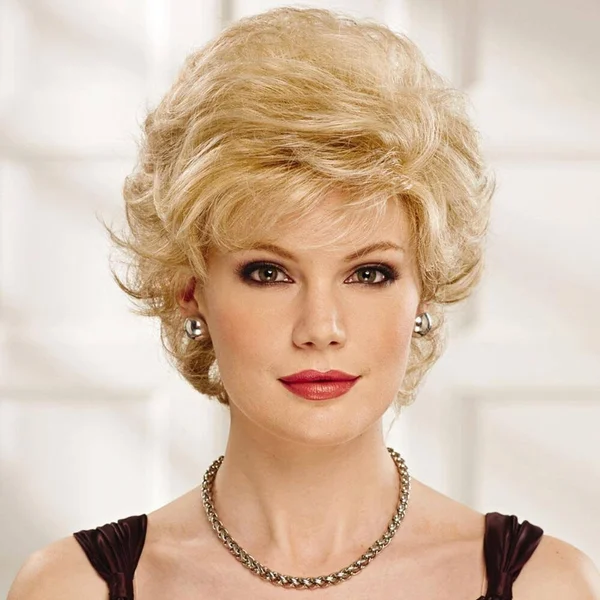 Blonde Trisha WhisperLite Wig by Paula Young - Mid-Length Short Wavy Wig - Size Large