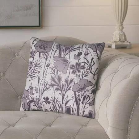 August Grove Teena Floral Throw Pillow - Purple
