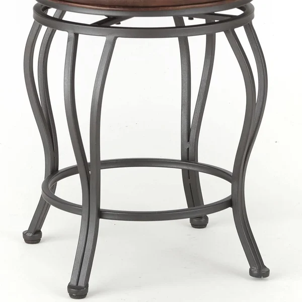 Steve Silver Wallen Faux Leather Swivel Counter Stool, Brown/Dark Silver