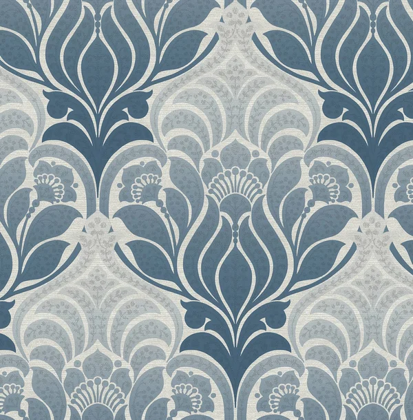 Kenneth James Azmaara Twill Damask Wallpaper - Blue